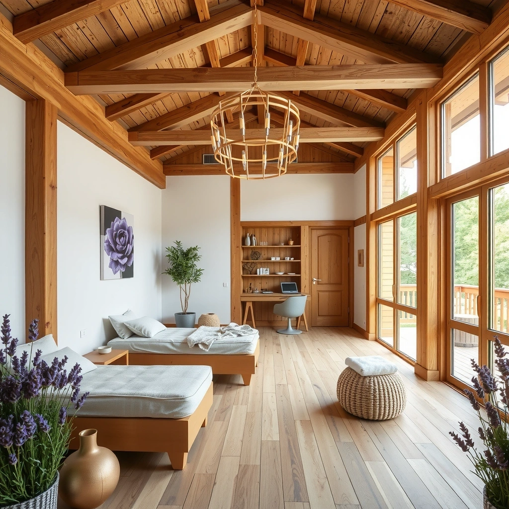 Traditionelles Behandlungszimmer mit Lavendelakzenten